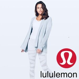 Lululemon Still Movement Wrap Heathered Blue Size 8 Hooded Cartigan